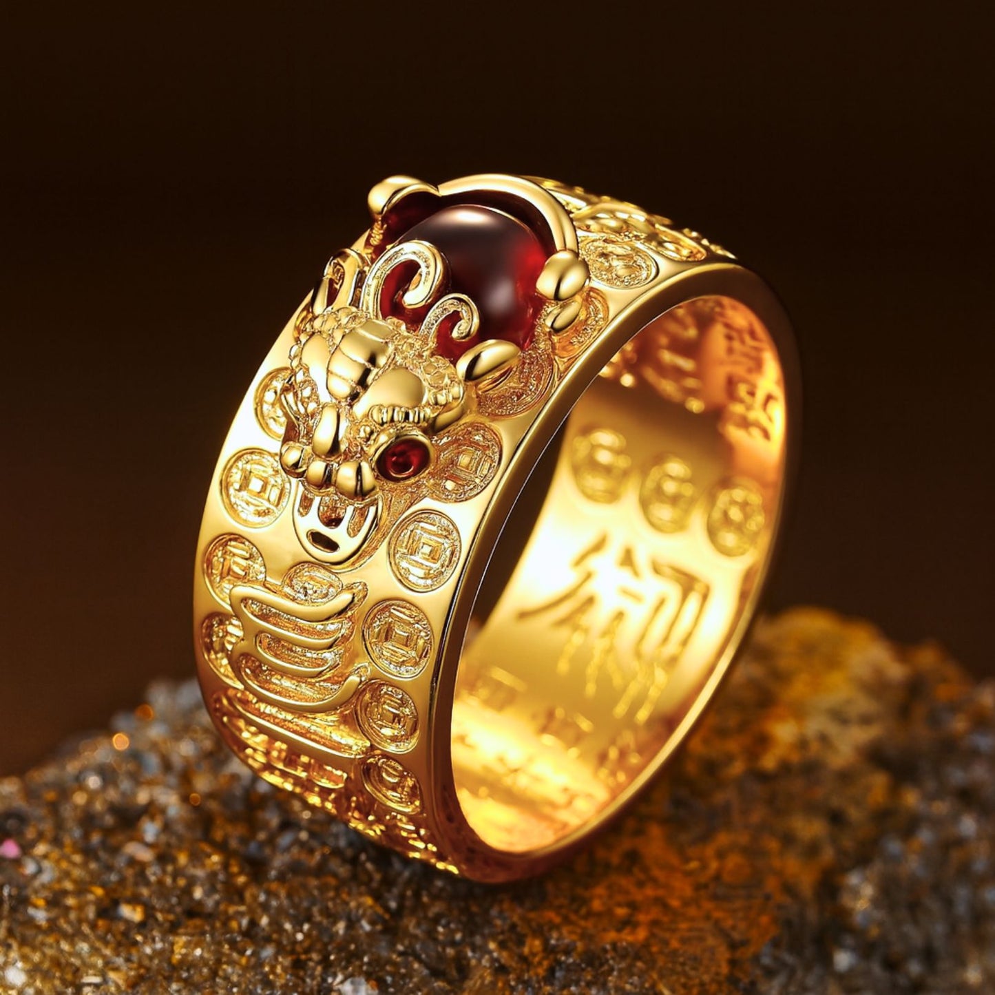 VITALIS FENG™ - The Sacred Pixiu Ring of Carnelian Power