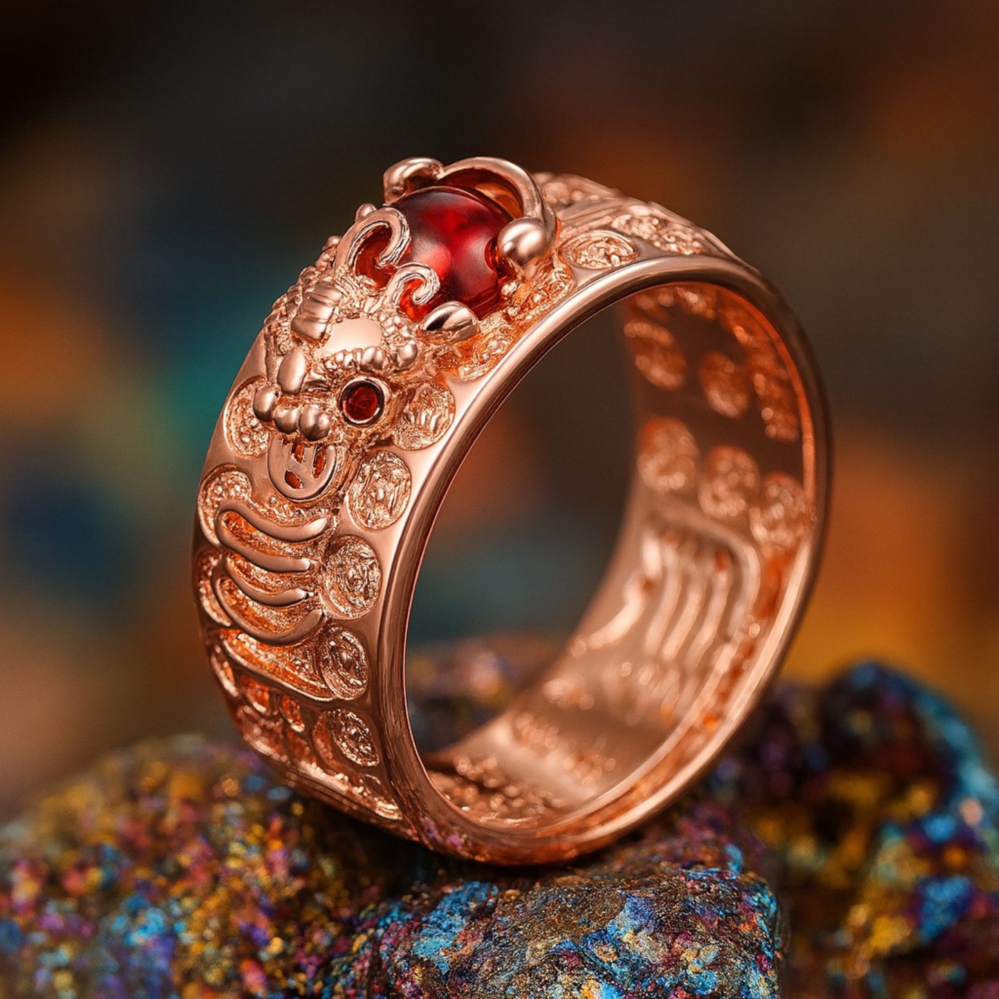 VITALIS FENG™ - The Sacred Pixiu Ring of Carnelian Power