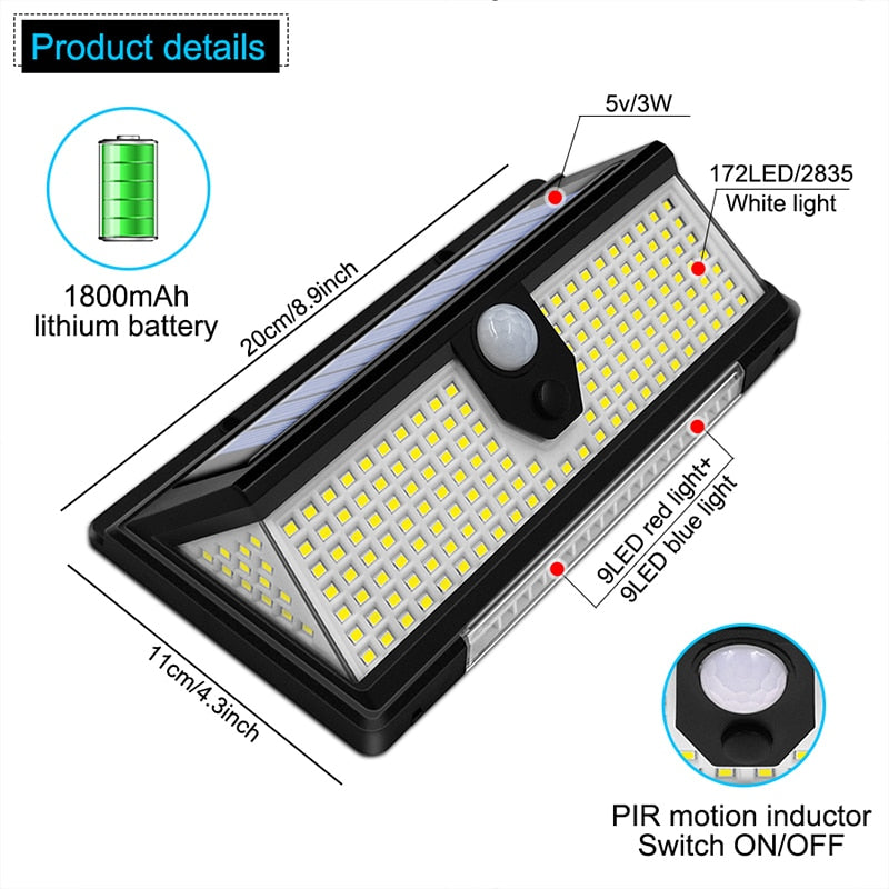 Solar Wall Light with Remote Control - 2500 Lumens
