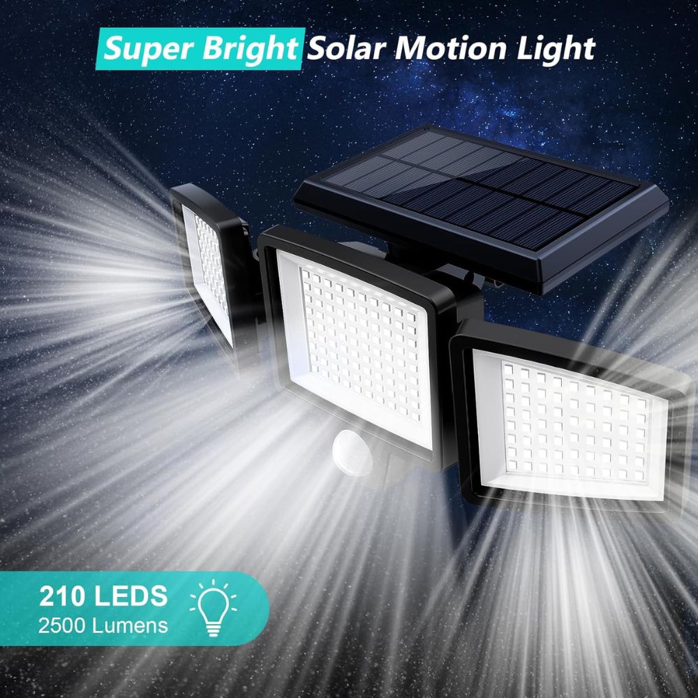 Solar Wall Light with Remote Control - 2500 Lumens