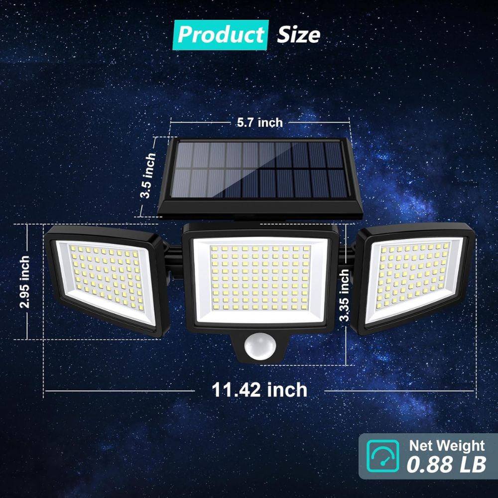Solar Wall Light with Remote Control - 2500 Lumens