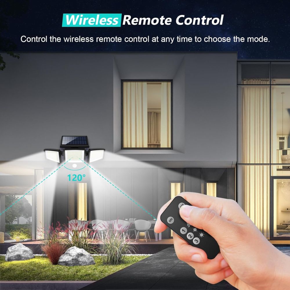 Solar Wall Light with Remote Control - 2500 Lumens