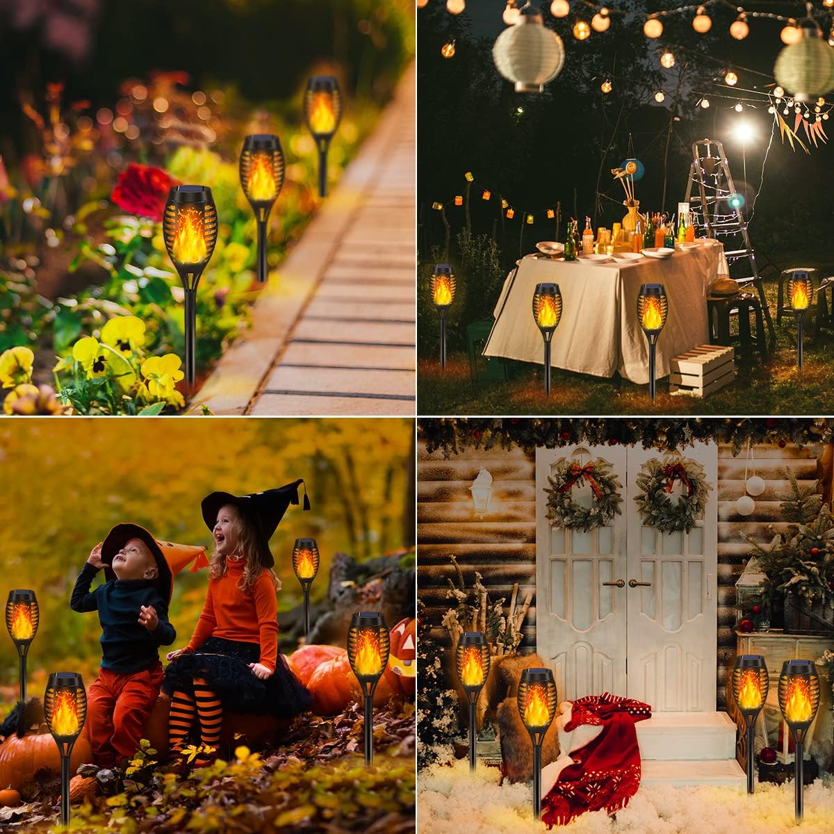 Solar Flame Garden Lights