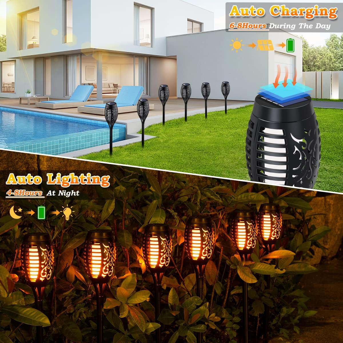 Solar Flame Garden Lights
