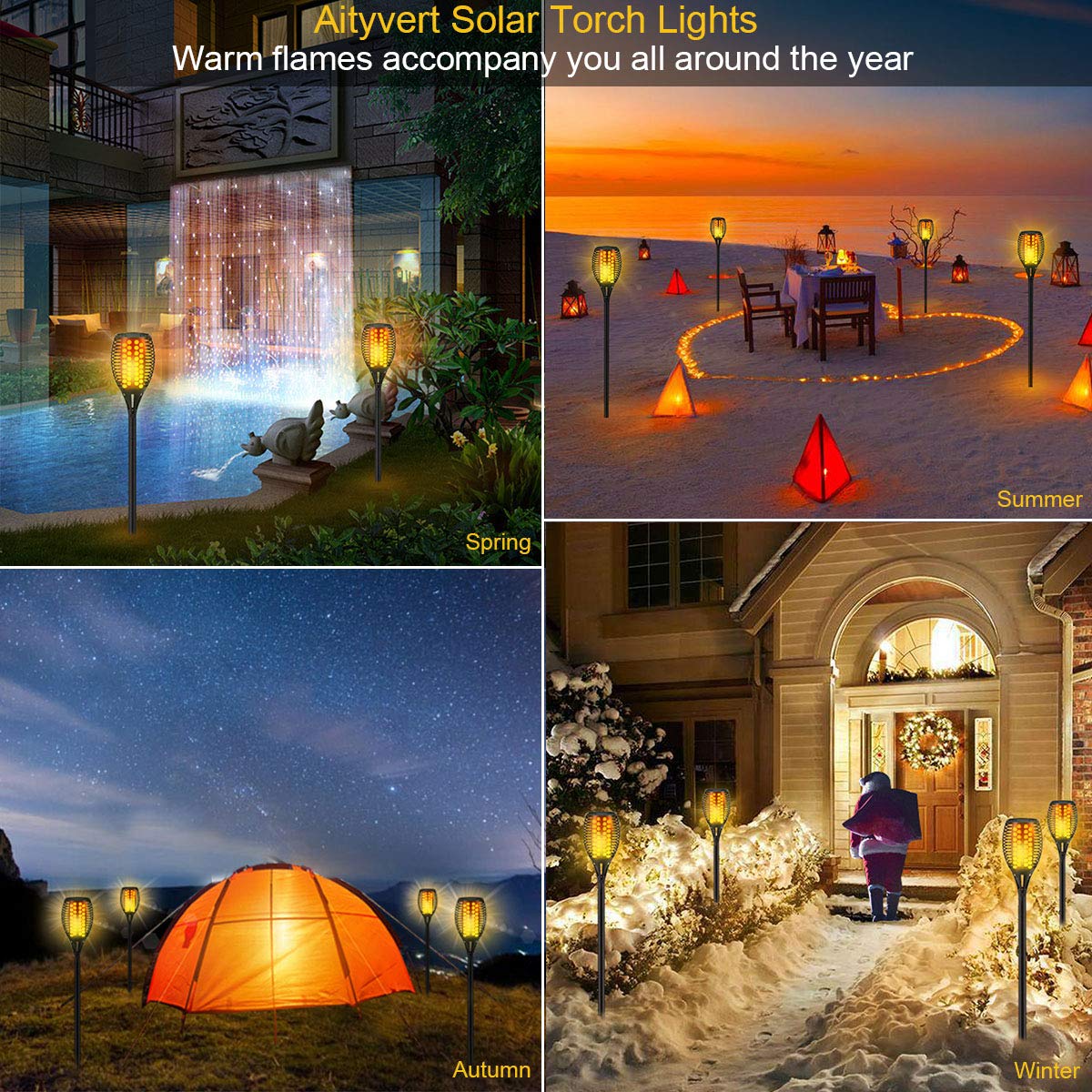 Solar Flame Garden Lights